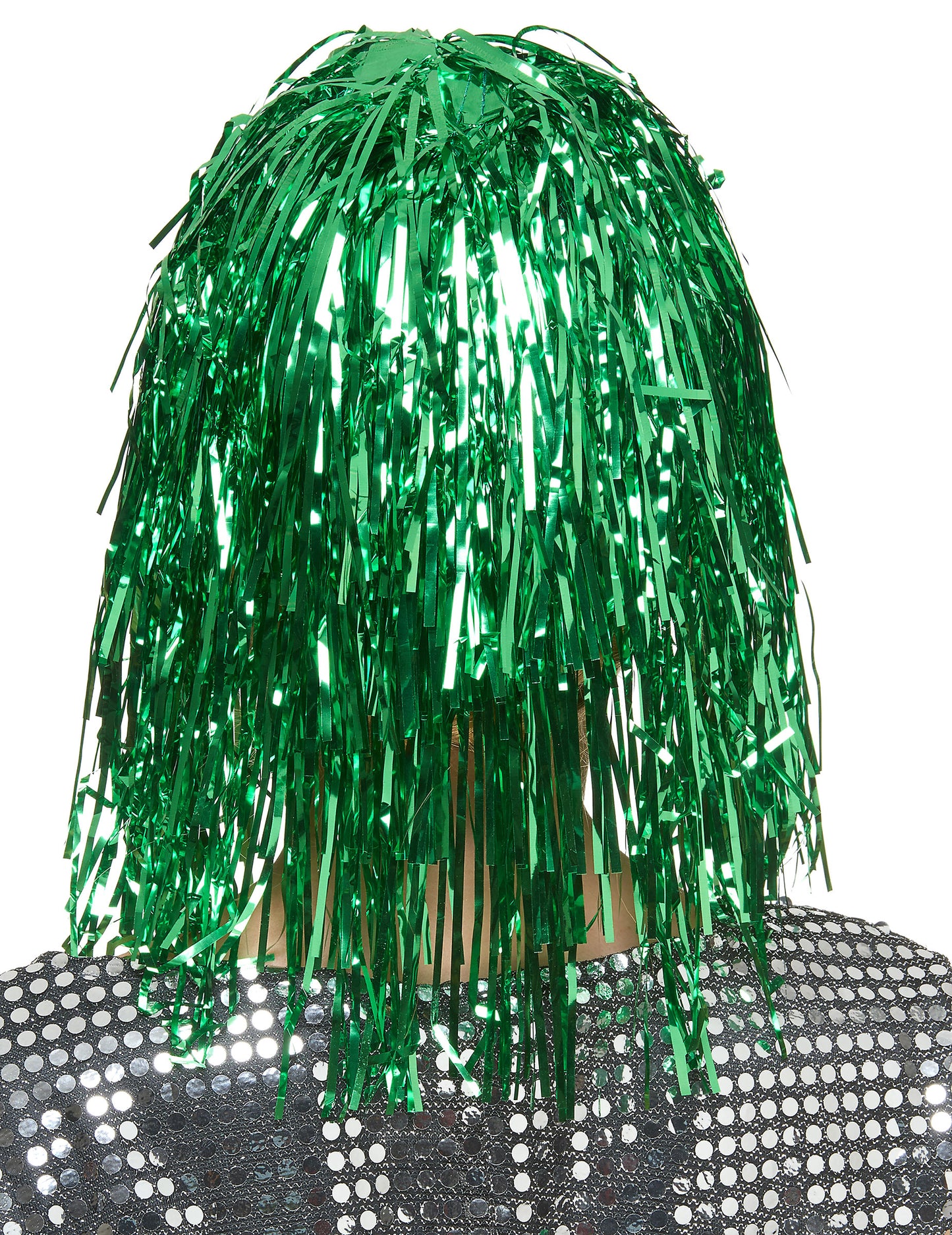 Perruque metallique verte femme