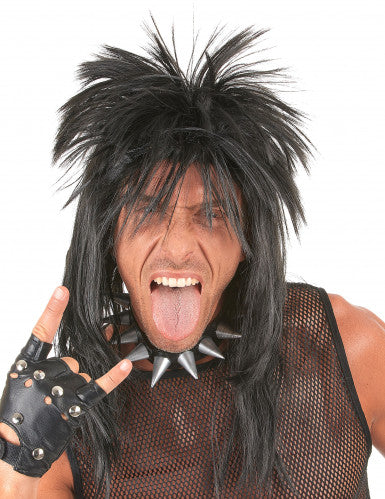 Perruque punk noire adulte