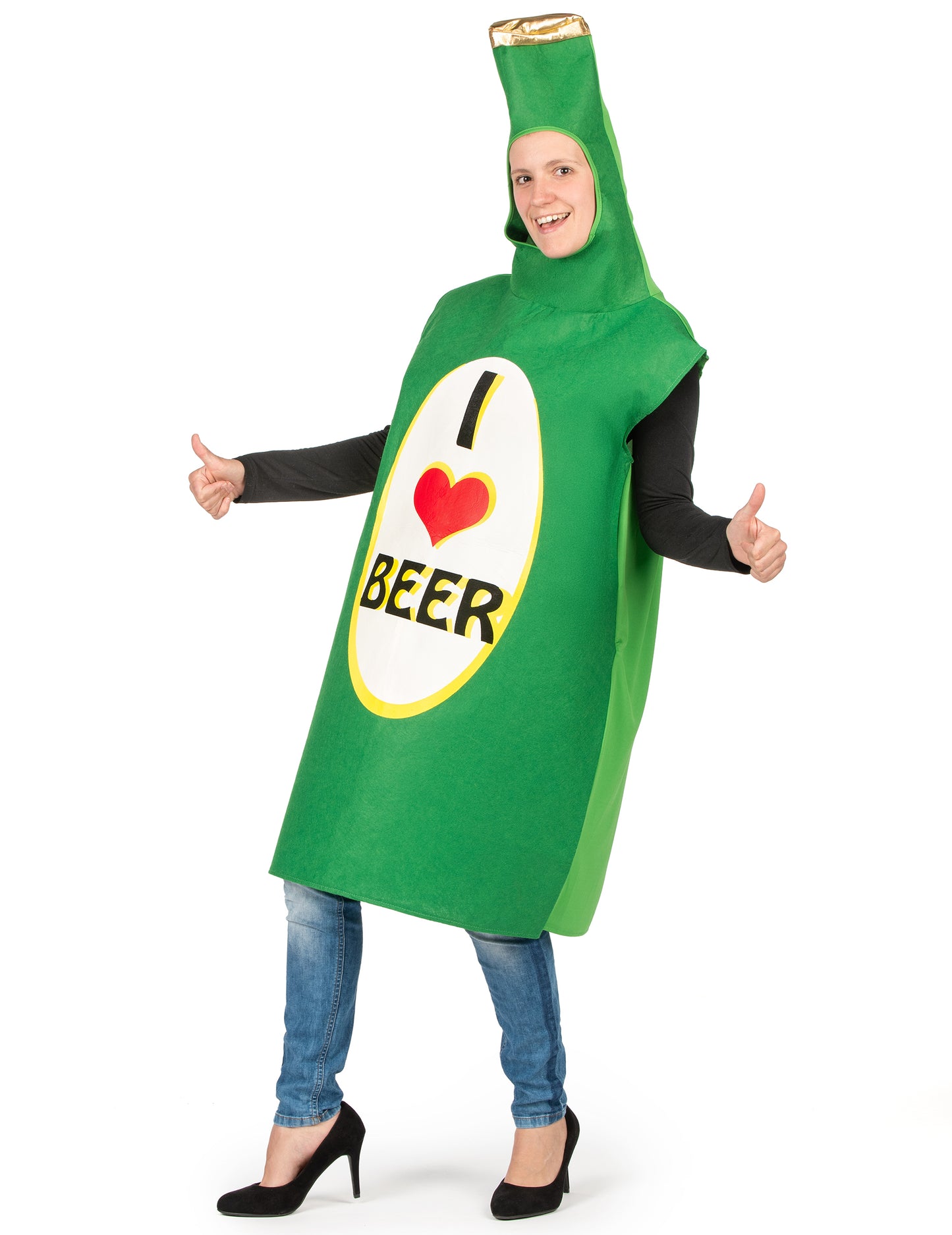 Déguisement bouteille de bière verte adulte