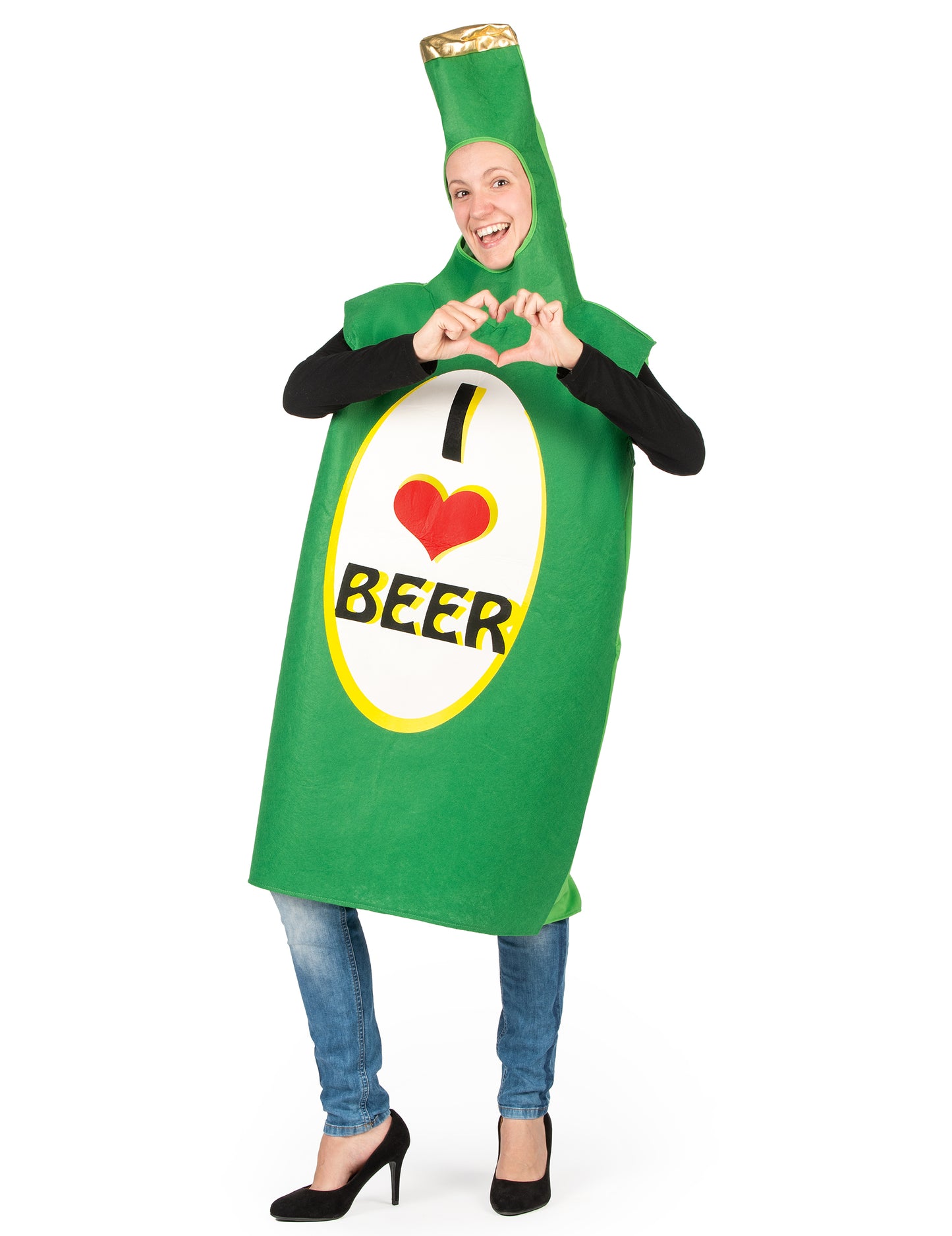 Déguisement bouteille de bière verte adulte