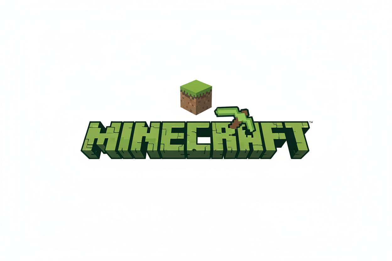 logo Minecraft sur fond blanc