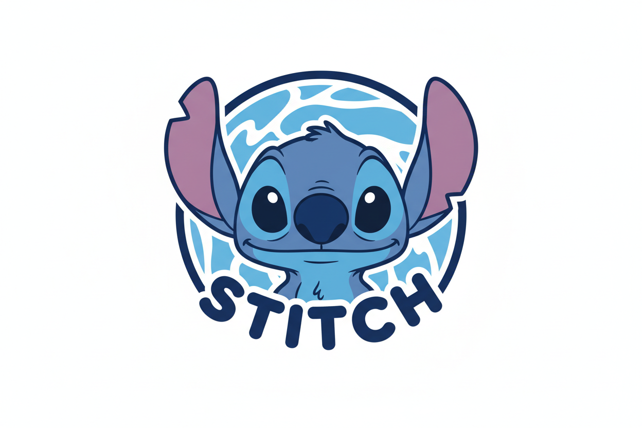 logo stitch sur fond blanc 