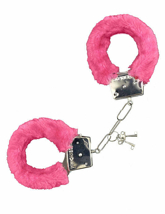 Menottes en fourrure rose adulte