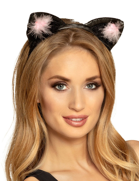Oreilles de chat noires et roses