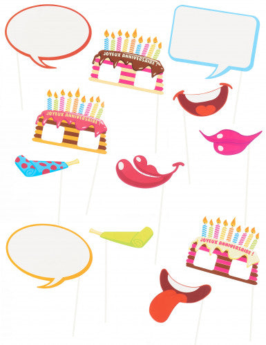 Pack photobooth anniversaire 12 pièces