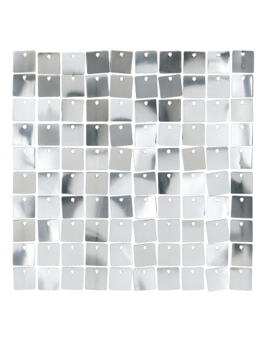 Panneau de fond argent brillant 30 x 30 cm