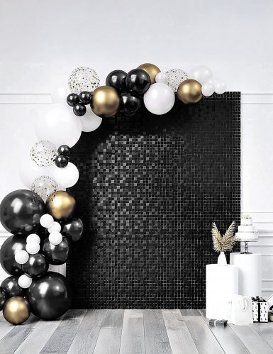 Panneau de fond noir brillant 30 x 30 cm