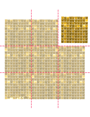 Panneau de fond or brillant 30 x 30 cm